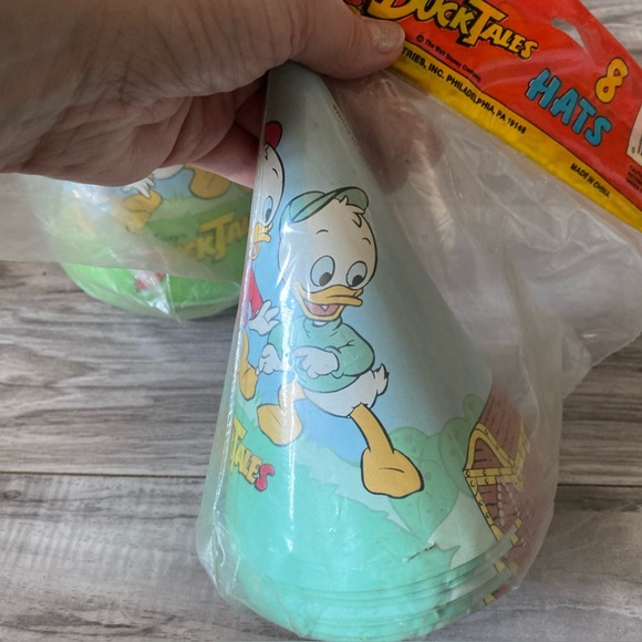 Set Of 2 Unopened Disney DuckTales Party Hats Huey Dewey Louie 16 Total Vintage - Picture 5 of 7